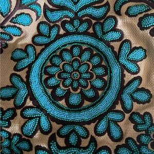 Rare hard to find Isabella Fiore turquoise embellished tote!